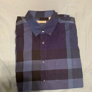 Burberry Navy and Black Checkered Shirt